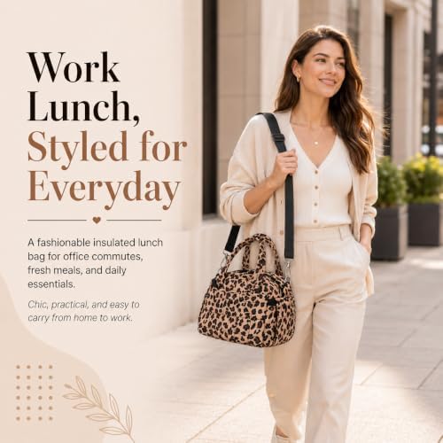 BTOOP Lunch Box for Women, Quilted Insulated Lunch Bag with Shoulder Strap