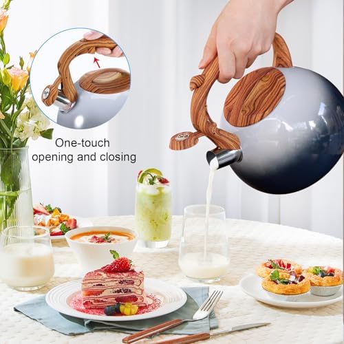 GGC Whistling Tea Kettle for Stove Top, 3.2QT/3L Stainless Steel Tea Kettle