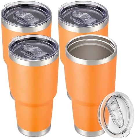 30 oz Tumbler with Lid Stainless Steel Tumblers Bulk, 4 Pack