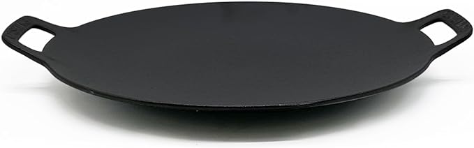 13-Inch Korean BBQ Grill Pan, Cast Iron Griddle for Indoor and Outdoor Stovetop Use
