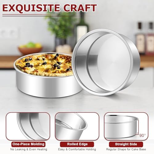 LIANYU 6 Inch Cake Pans Set of 6, Round Layer Cake Tins for Baking