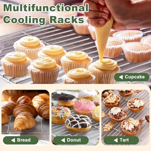 TeamFar Baking Sheet with Rack Set, 3 Pans + 3 Racks, 16/12.5/10.5 Inch