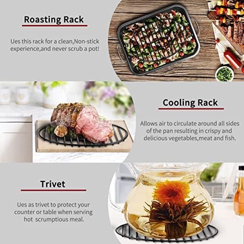 Roasting Rack with Integrated Feet, Cooling Drying Rack Enameled Coating