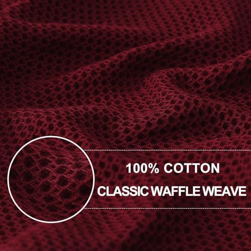Homaxy 100% Cotton Waffle Weave Kitchen Dish Cloths 18-Pack, Burgundy