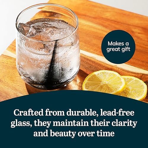 Libbey Ascent Black Ribbon Tumbler and Rocks Drinking Glasses Set of 16, Glass Drinking Glasses with Curvature, Versatile Glassware Set for Daily Use