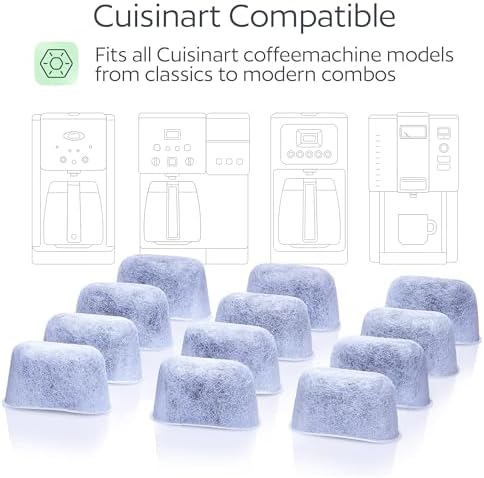 12 Pack Water Filters for Cuisinart Coffee Makers by GoodCups - Replacement Charcoal Water Filters - Fits All Cuisinart Coffee Machines