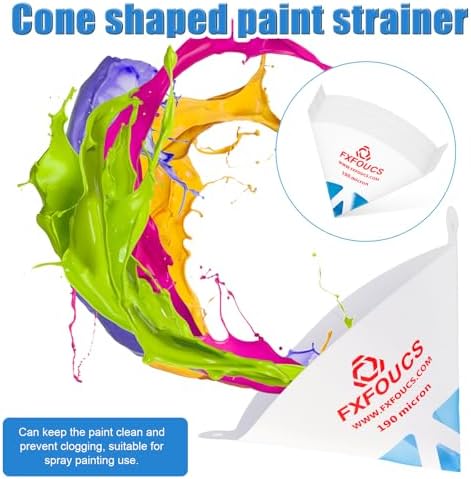 100 Pack of Premium Paint Strainers with 190 Micron Fine Mesh Filters - 3D Printing Ultra-Flow Blue Nylon Cone Strainers for Paint and Fluid Filtration