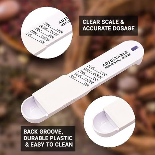 Adjustable Measuring Spoon for Dry and Liquid（White）