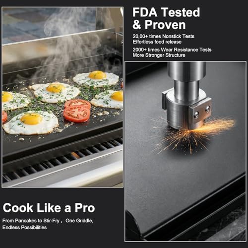 25 x 16 Inch Cast Iron Griddle for Gas Grill with Tool Kit