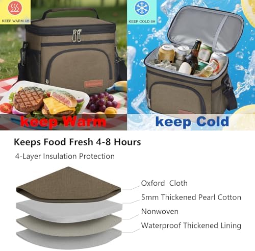 ExtraCharm Insulated Lunch Bag for Women/Men with Adjustable Shoulder Strap