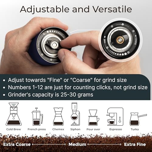 Manual Coffee Grinder, Adjustable Conical Burr, Espresso - Alpaca Ventures