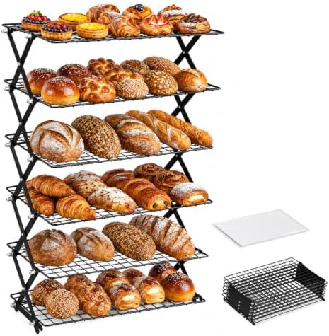 6 Tier Collapsible Cooling Rack for Baking Cookies Bread Barbecue