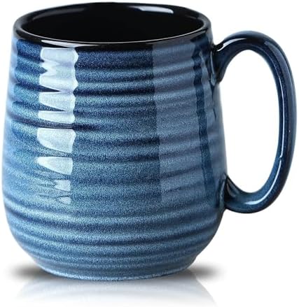 HASENSE Coffee Mug, 20 oz Ceramic Coffee Cup for Men and Women, Large Coffee Mug for Latte Coffee Tea Soup for Office and Home, Dishwasher and Microwave Safe, 1 PCS (Blue)