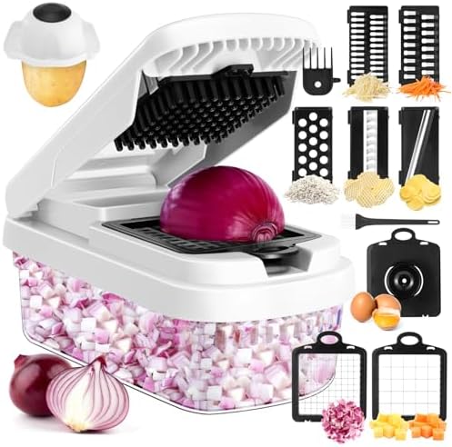 Yusshn Vegetable Chopper, 12-in-1 Food Veggie Chopper Cutter with Container