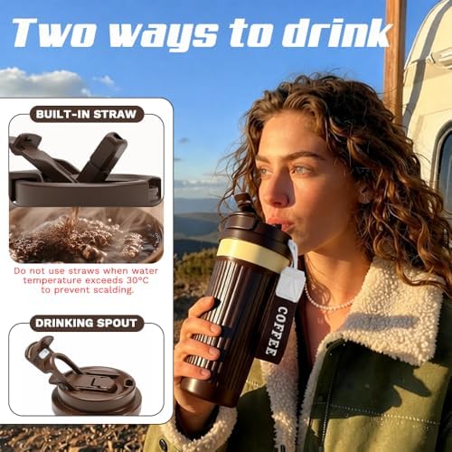 Vacuum Insulated Stainless Steel Travel Coffee Mug,Leak Proof Cup with Lid