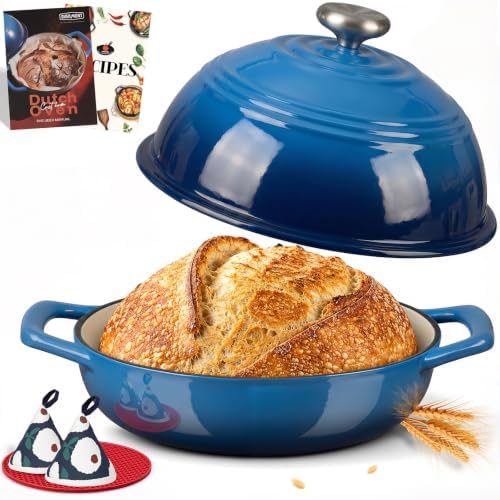 Overmont Enameled Cast Iron Dutch Oven, 6QT Bread Oven with Dome Lid Recipe