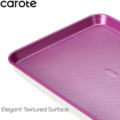 CAROTE 3-Piece Baking Sheet, Nonstick Cookie Sheets, Royal Violet
