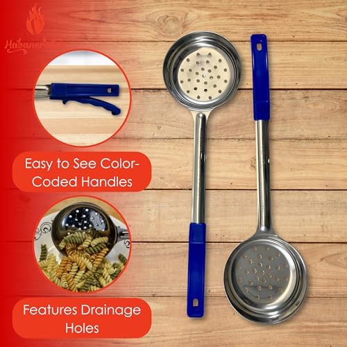 8 oz Slotted Stainless Steel Portion Control Ladle Spoodle - [Pack of 2]