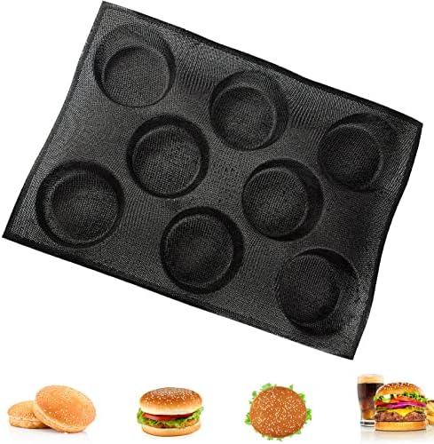 Dioycli Hamburger Bun Pan Silicone Muffin Pans for Baking, 8-Cavity