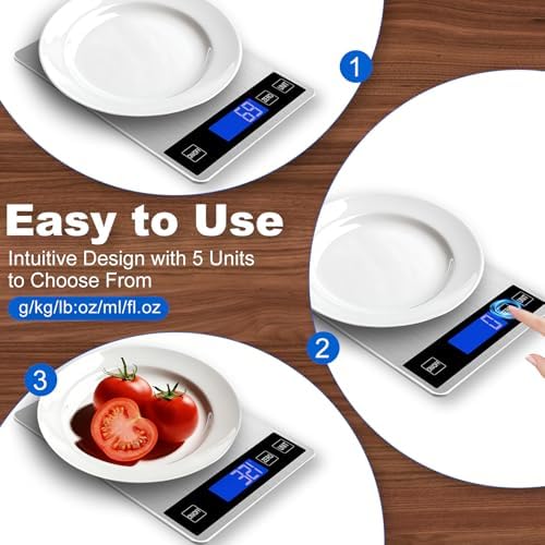 Food Scale, Digital Kitchen Scale for Kitchen 1g Precision, 22lb