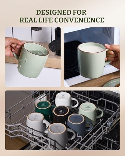 famiware Mercury Coffee Mugs 13 oz, Coffee Mugs Set of 6 with Handle