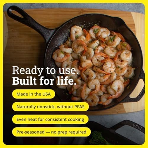 Lodge Pre-Seasoned Cast Iron Set - 3-Piece Skillet & Griddle Cookware