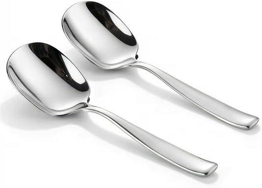Premium 316L Stainless Steel Serving Spoons，Buffet Dinner Restaurant Serving Utensils, Catering Set for Party Banquet,9.5"L x 2.8"W
