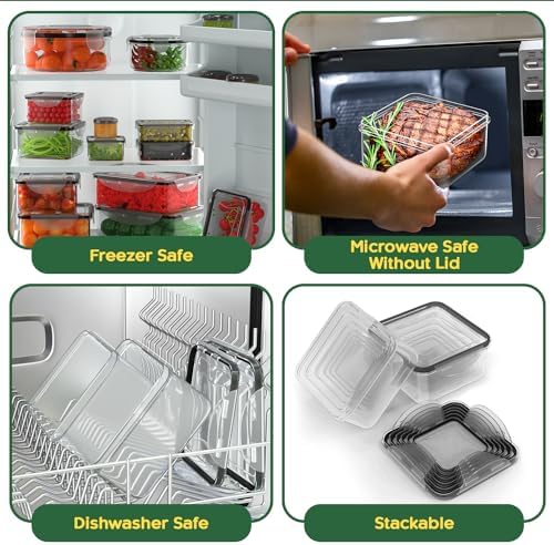 56 PCS Food Storage Containers with Lids Airtight (28 Boxes - 28 Lids)