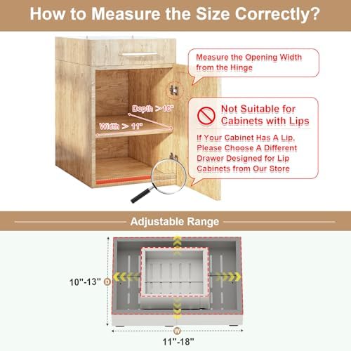Fokyfok 2Pc Pull out Cabinet Organizer,11"-18"W,10"-13"D,Expandable