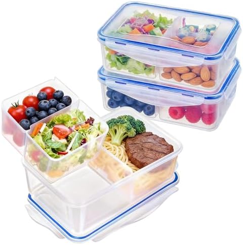 KIGI Food Storage Containers for Meal Prep & Lunch, 4.7 Cup 3 Pack 12-Piece
