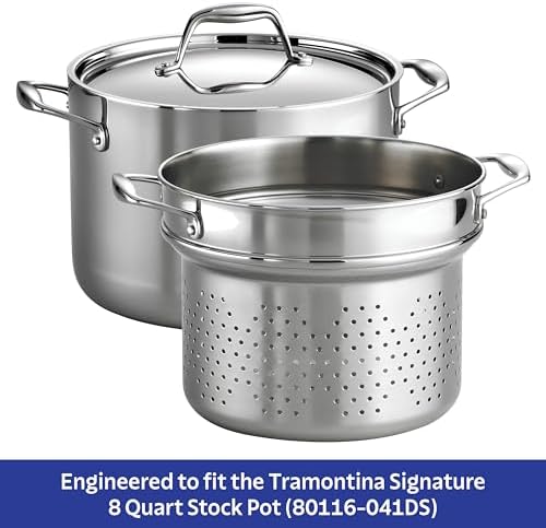 Tramontina Signature Stainless Steel Pasta Strainer Insert for Pot