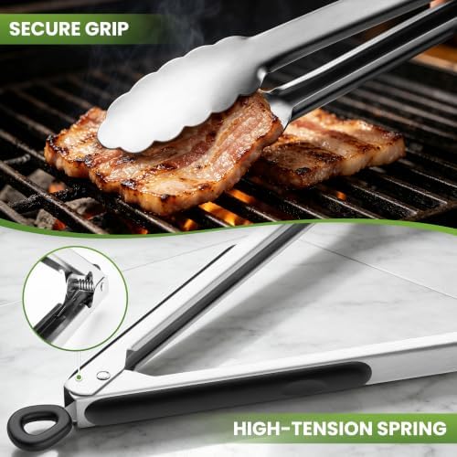 Grill Tongs, 17 Inch Extra Long Stainless Steel BBQ Tongs (17", 1PC)