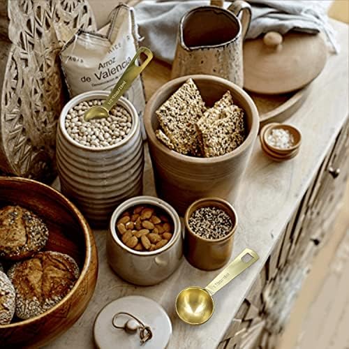 Gold Measuring Spoons, 6 Piece Set, 18/8 Stainless Steel