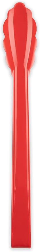 Carlisle FoodService Products Carly Tongs, Plastic Serving Tongs, for Kitchens, Restaurants, and Catering, Acetal, 11.75 Inches, Red