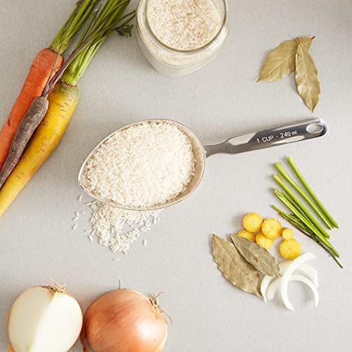 RSVP International Endurance Stainless Steel Measuring Scoop Collection, Oval, 1-Cup