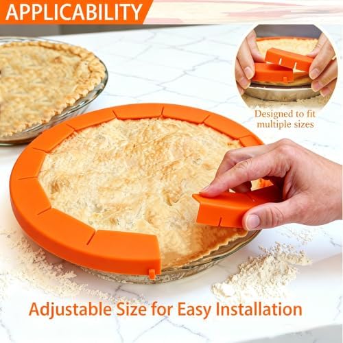 Easily Adjustable Silicone Pie Crust Protector, Fits8-11.5" Pie Crust