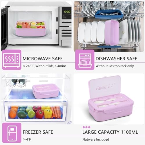 LOVINA Bento Box for Adults - 1100 ML Lunch Box Container For Kids Teens