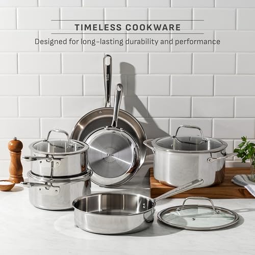 T-fal Pro Tri-Ply Stainless Steel 10-Piece Induction Cookware Set