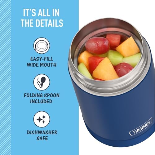 THERMOS FUNTAINER Food Jar with Spoon, 16oz, Navy