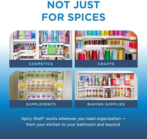 Spicy Shelf 3.0 - Expandable 2 Tiered Spice Rack Organizer for Cabinet & Pantry - Kitchen Seasoning Organizer - Cabinet Spice Racks for Inside Cabinets (Spicy Shelf Premium) - Home Organization