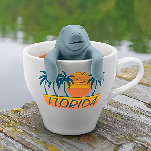 Fred Manatea Tea Infuser - Loose Leaf Steeper - BPA-Free Silicone Animal Shaped Filter for Mugs, Dishwasher & Microwave Safe Tea Accessory, Fits on Cup Rim - Great Gadget Gift & Cute Kitchen Accessory
