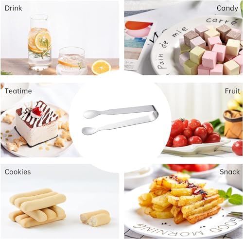6PCS Ice Tongs Mini Sugar Tongs, Stainless Steel Tiny Kitchen Tongs