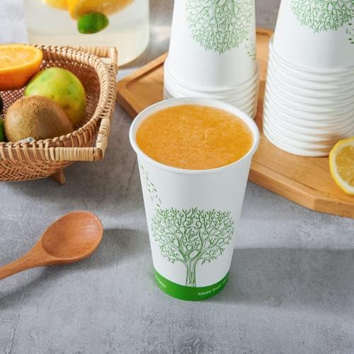 ECOLipak 210 Count 16 oz Compostable Paper Cup, Disposable Paper Coffee Cup