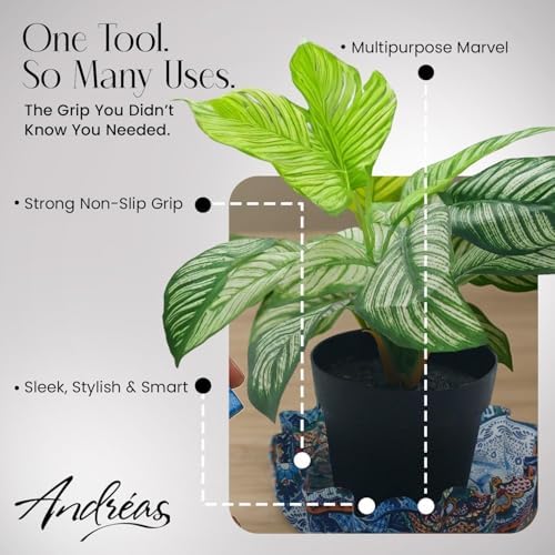 Andreas Silicone Non-Slip 6.25" Jar Opener – Easy Lid Opener, Made with Silicone and Fabric, Dishwasher Safe, Garlic Peeler, 6.25 inch (3 pack, Pansies)