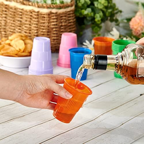 Lilymicky 500 Pack 5 oz Disposable Plastic Cup in 5 colors, Great for Party