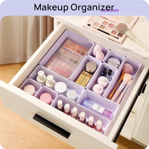 Vtopmart 25 Pack Plastic Drawer Organizers with Anti-slip Rubber Pads