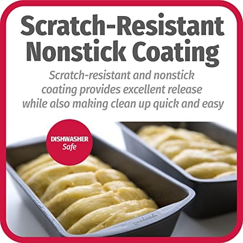 GoodCook Nonstick Loaf Pan 9 x 5-Inch Heavy-Duty Steel Bakeware with Easy-Clean Non-Stick Coating, Oven & Dishwasher Safe Pan for Meatloaf Breads Lasagnas Casseroles & More, Set of 2, Gray (Pack of 6)