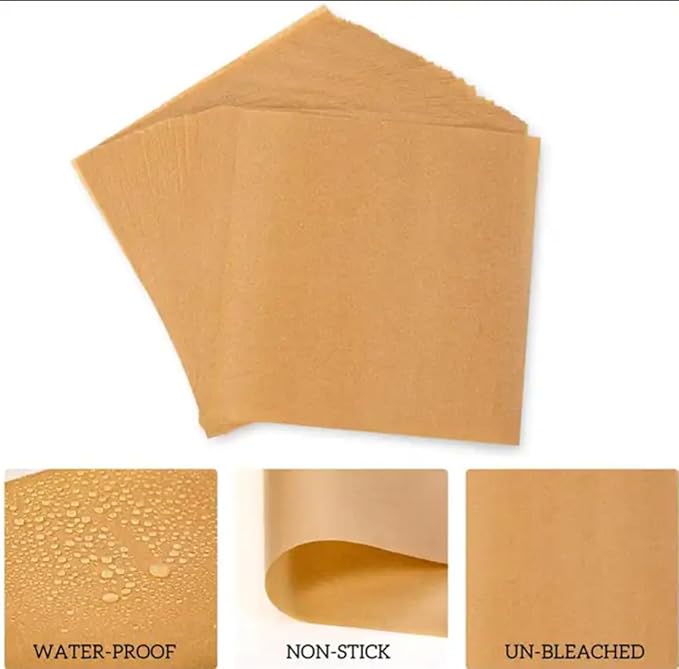 Comfylife 300Pcs 6x6in Patty Paper - No Curl, No Tear, No Burn Baking Paper (6 x 6 inch) – Precut Parchment Paper For Baking or Lining – No Chemical Unbleached Parchment Paper – Cookie Paper