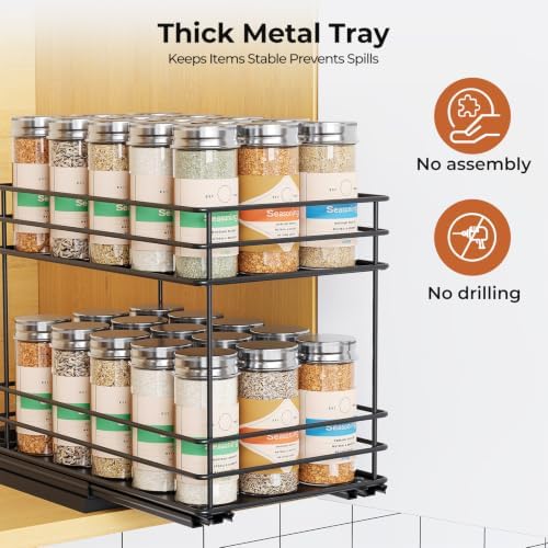 Mystozer Pull Out Spice Rack Organizer for Cabinet, Slide Out Spice Racks
