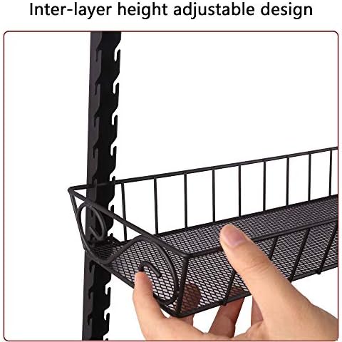 SWOMMOLY Wall Mount Spice Rack Organizer, 3-Tier Adjustable Dual-Use Shelf
